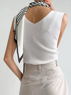 Geometric Striped Skinny Scarf, Lightweight Trendy Accessory for All Seasons