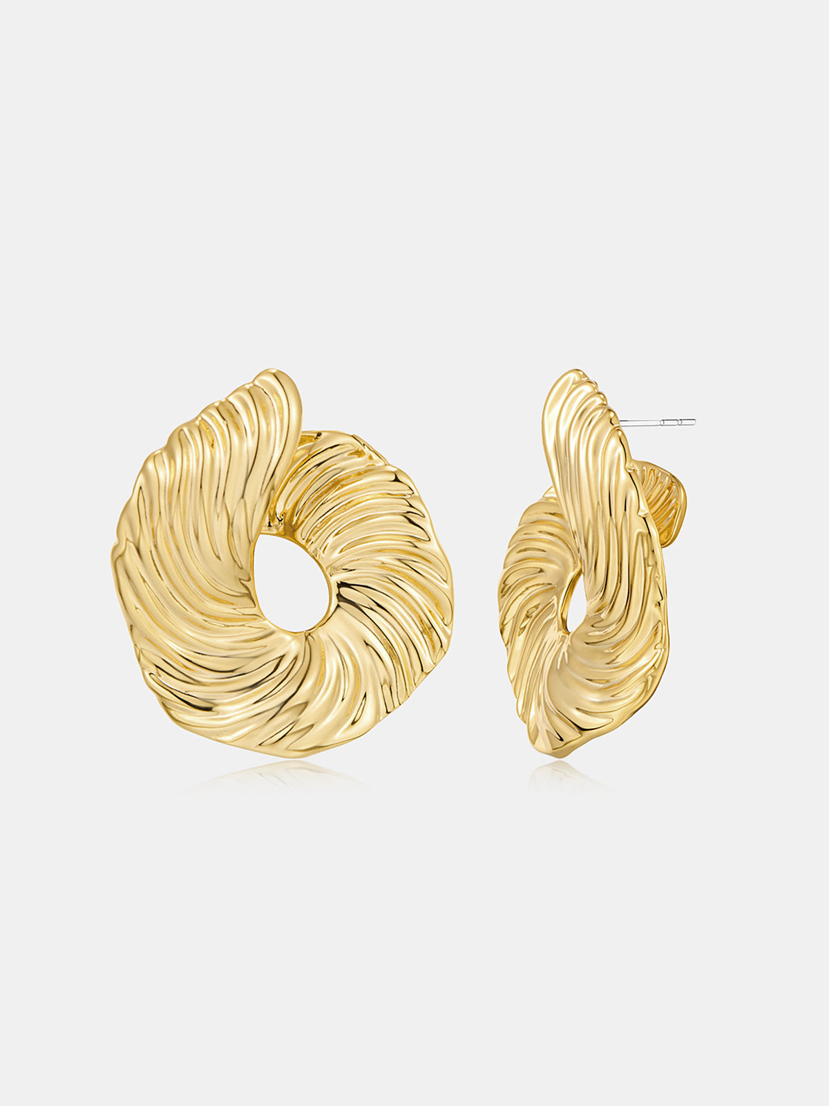 Twisted Textured Open Hoop Earrings in Sterling Silver for Women