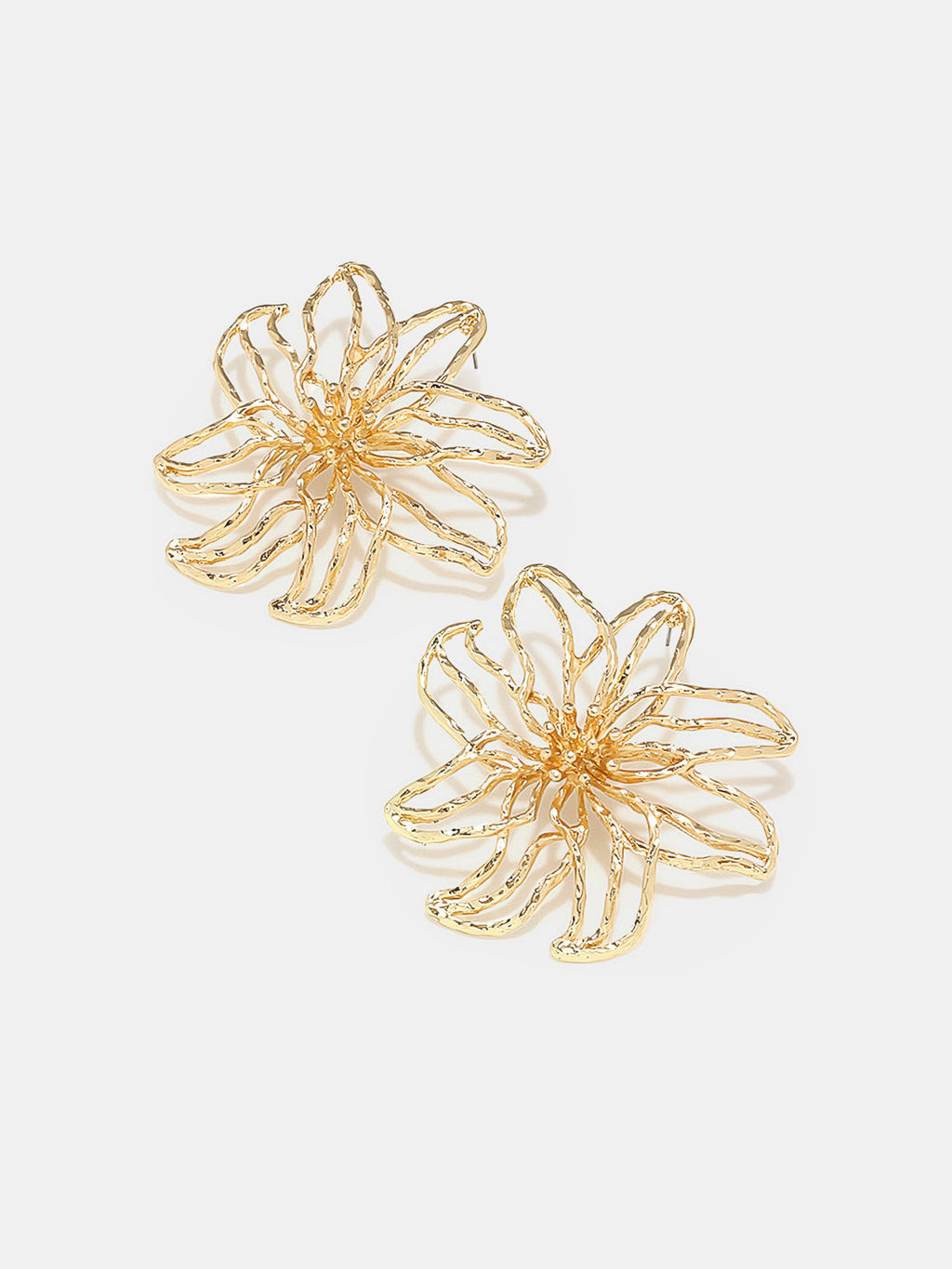 Openwork Flower Stud Earrings Delicate Floral Design Jewelry
