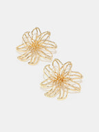Openwork Flower Stud Earrings Delicate Floral Design Jewelry