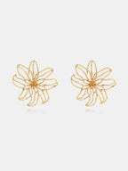 Openwork Flower Stud Earrings Delicate Floral Design Jewelry