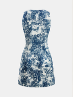 Toile Print Sleeveless Button Front Women's Mini Dress