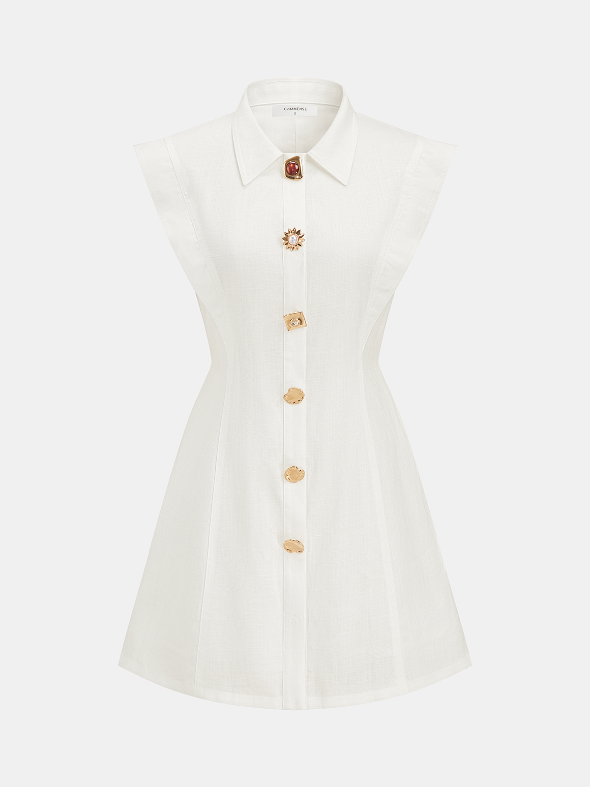 Linen Blend Sleeveless Mini Shirt Dress for Summer Casual Wear