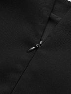 Sleeveless Mock Neck Buckle Pleated Dress for Women Elegant Evening Wear