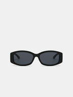 Quilted Temple Rectangular Sunglasses for Women, UV Protection Lens