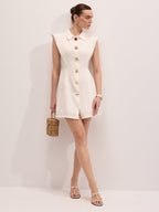 Linen Blend Sleeveless Mini Shirt Dress for Summer Casual Wear