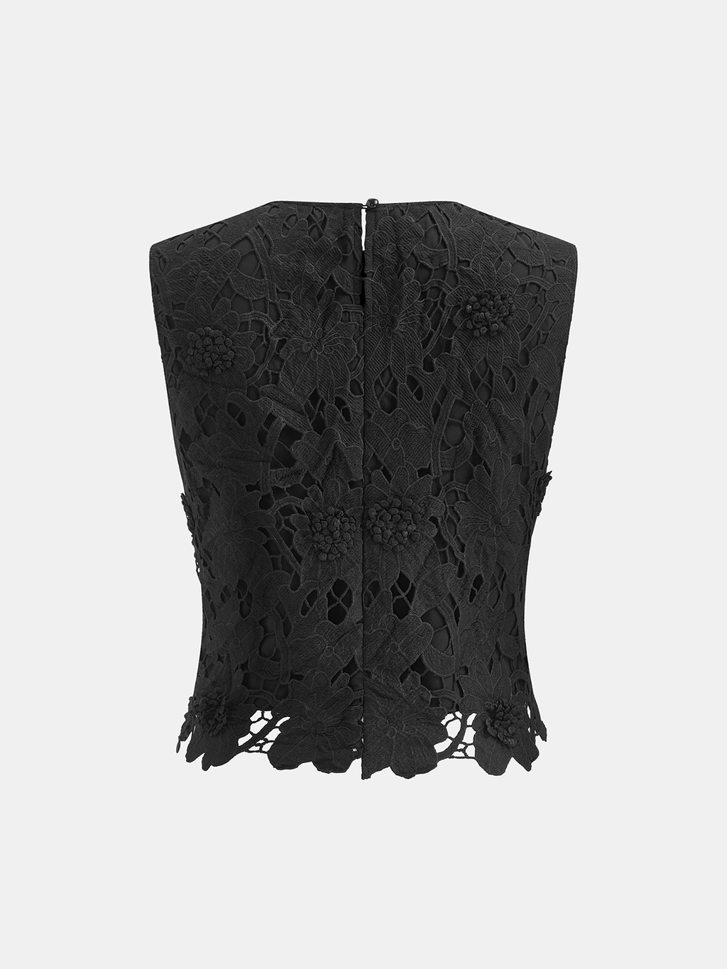 3D Floral Lace Sleeveless Crop Top for Women Summer Casual