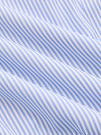 Striped Cinched Waist Cropped Shirt with Button Detail