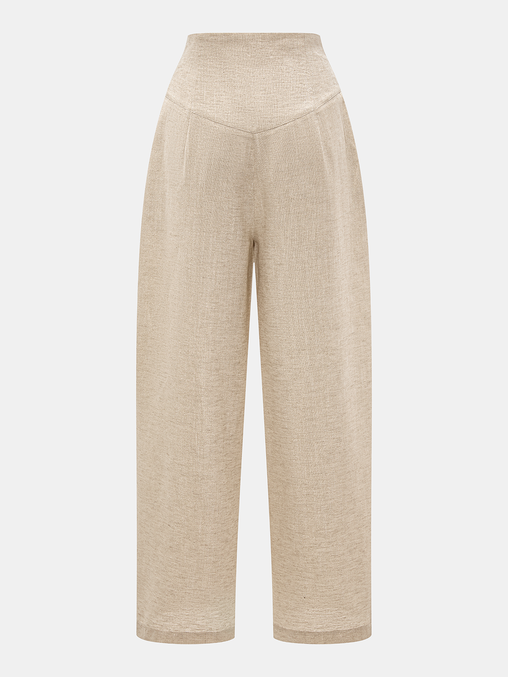 Linen Blend Halter Crop Top & Pants Set with Tie Detail