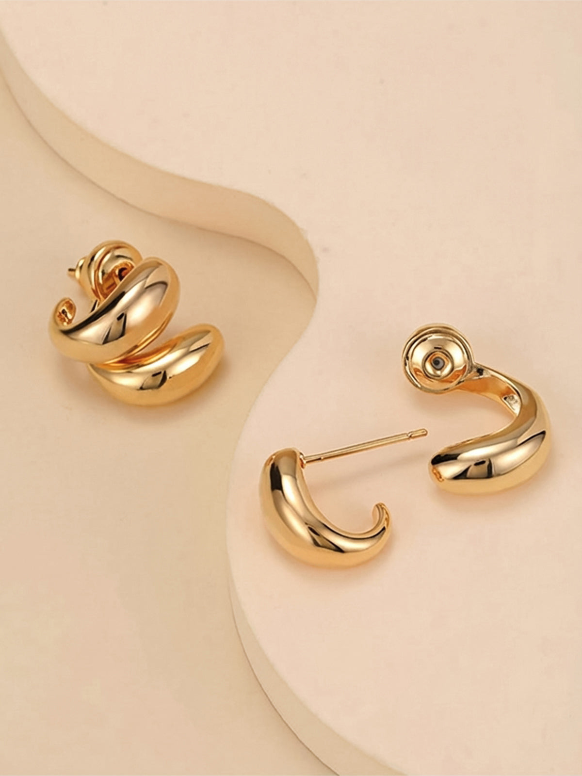 Minimalist Irregular Bean Stud Earrings for Trendy Women Fashion