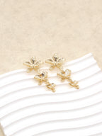 Cascading Flower Dangle Earrings Handcrafted Bohemian Style