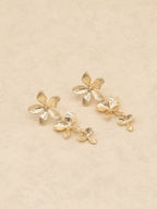 Cascading Flower Dangle Earrings Handcrafted Bohemian Style