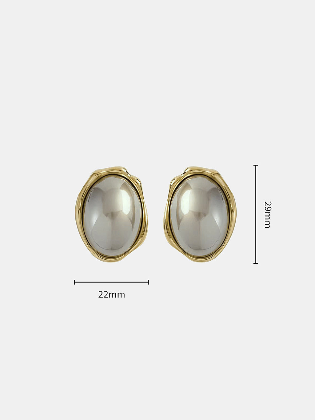 Irregular Frame Oval Stud Earrings Handcrafted Unique Design