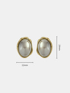 Irregular Frame Oval Stud Earrings Handcrafted Unique Design