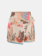 Animal Print Tie-Waist Wrap Skort with Comfort Fit Design