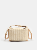Woven Boxy Top Handle Crossbody Bag Casual Lightweight Stylish