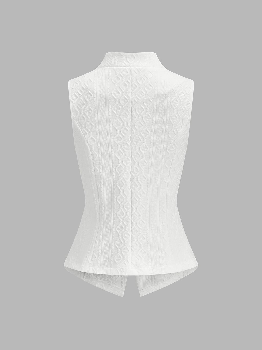 Textured Stand Collar Button Front Vest with Side Pockets for Men