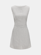 Striped Cotton Sleeveless Mini Dress for Summer Casual Wear
