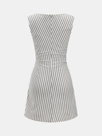Striped Cotton Sleeveless Mini Dress for Summer Casual Wear