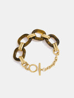 Tortoiseshell Resin Chain Link Toggle Bracelet Fashion Accessory for Women