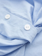 Cotton Linen Shirt & Wide Leg Pants Set, Casual Comfort Summer Outfit