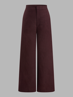 Cotton Linen Contrast Trim Tube Top & Pants Set Casual Women's Outfit
