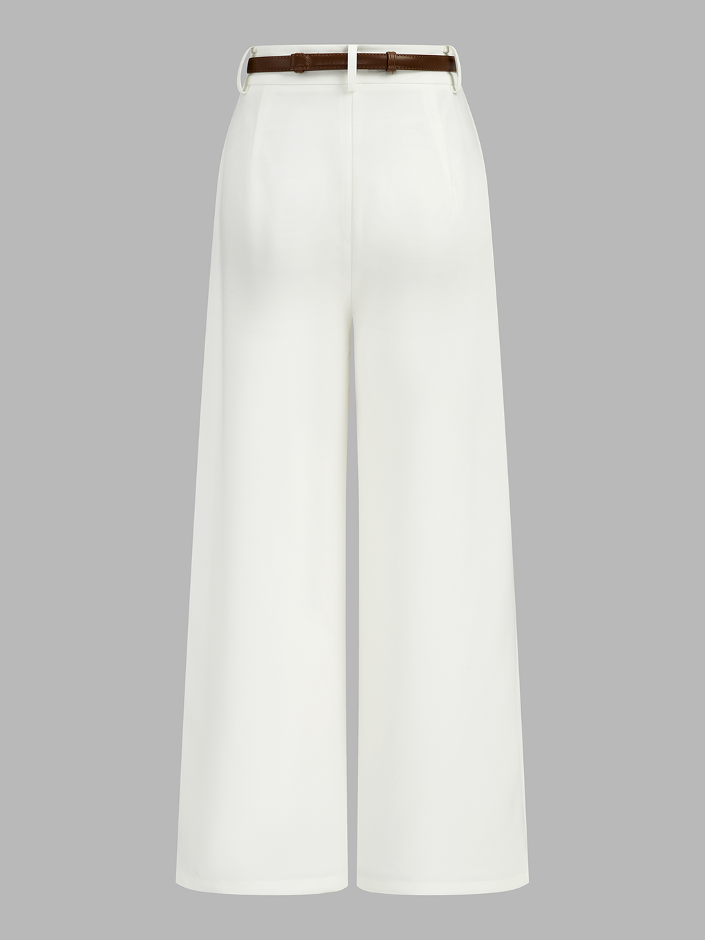 Belted Mid Waist Wide Leg Pants for Women Casual Comfort