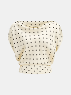 Polka Dot Cowl Neck Top & Maxi Skirt Set for Women, Elegant Full-Length Outfit