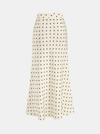Polka Dot Cowl Neck Top & Maxi Skirt Set for Women, Elegant Full-Length Outfit