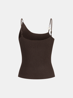 Shell Detail Ribbed Knit Cami Top for Summer Layering