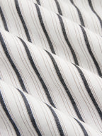 Striped Cotton Buttoned Maxi Dress with Side Pockets and Belt