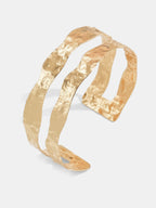 Hammered Double Layer Arm Cuff Adjustable Statement Bracelet