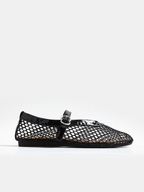 Genuine Leather Mesh Ballet Flats Comfortable Slip-On Design