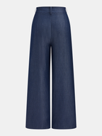 Metal Detail Vest & Wide Leg Pants Set with Belt Accessory