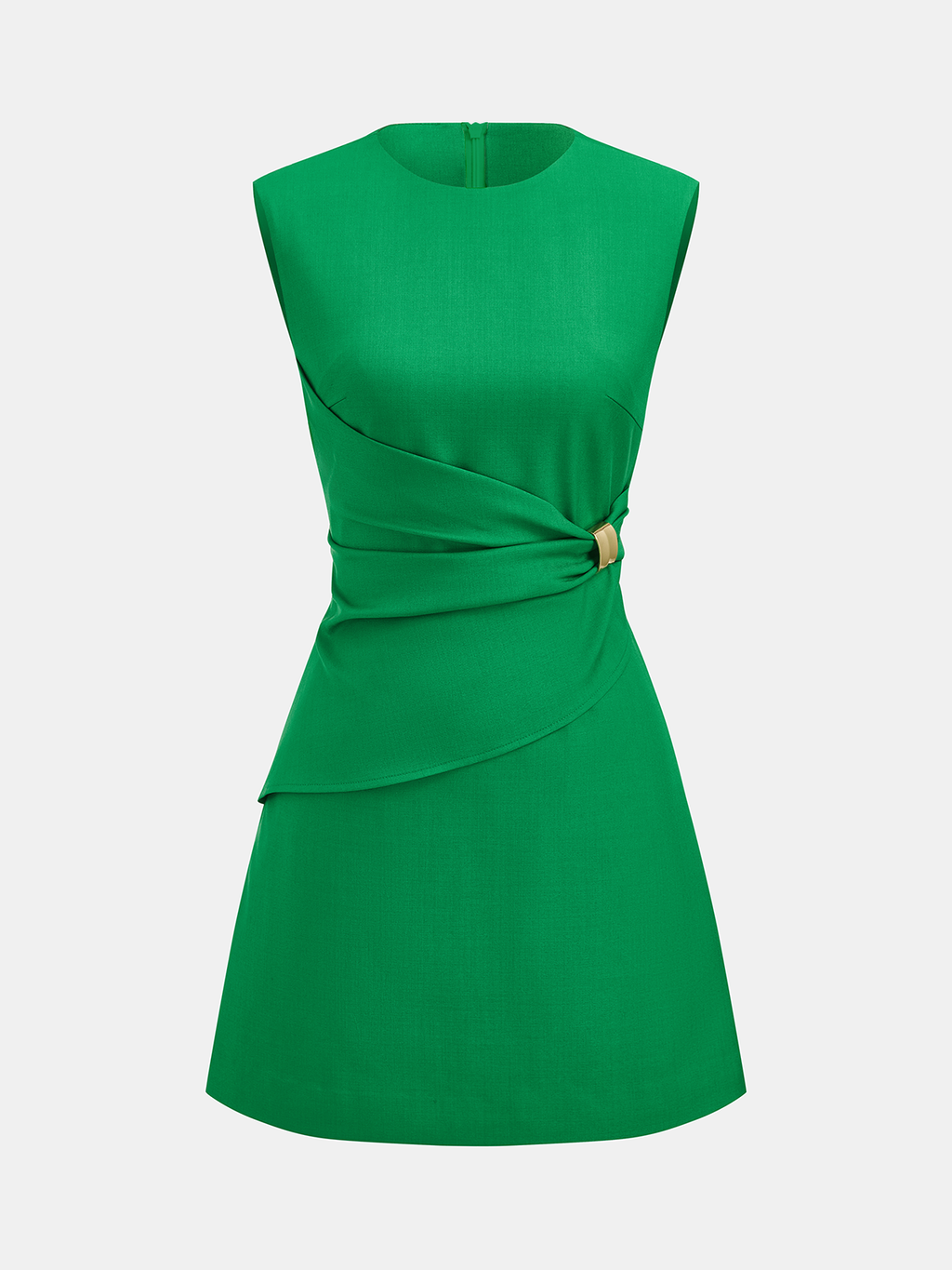 Sleeveless Buckle Waist Mini Dress Trendy Women's Casual Summer Outfit