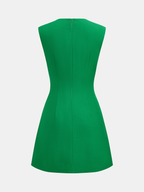 Sleeveless Buckle Waist Mini Dress Trendy Women's Casual Summer Outfit