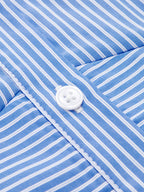 Striped Cropped Half Sleeve Button Shirt for Women Casual Wear