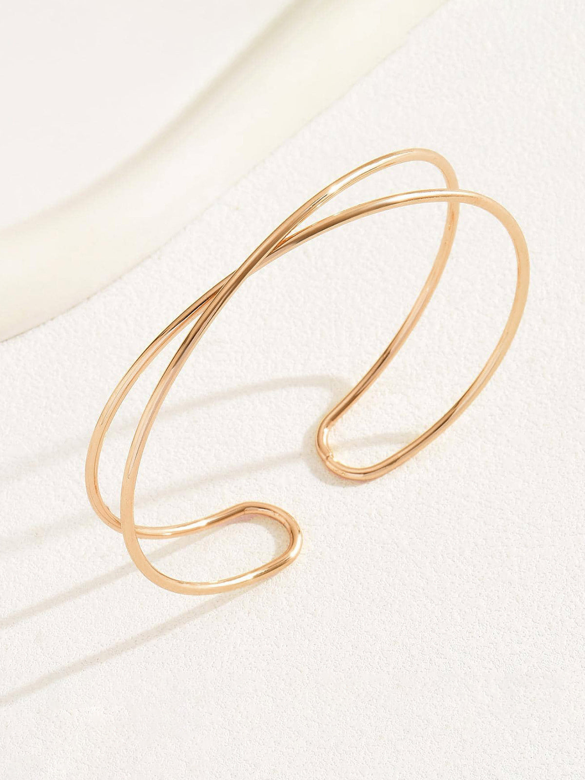 Minimalist Crisscross Upper Arm Cuff Braided Design Adjustable Jewelry