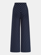 Linen Blend Polka Dot Peplum Top & Pants Set for Women Summer Casual