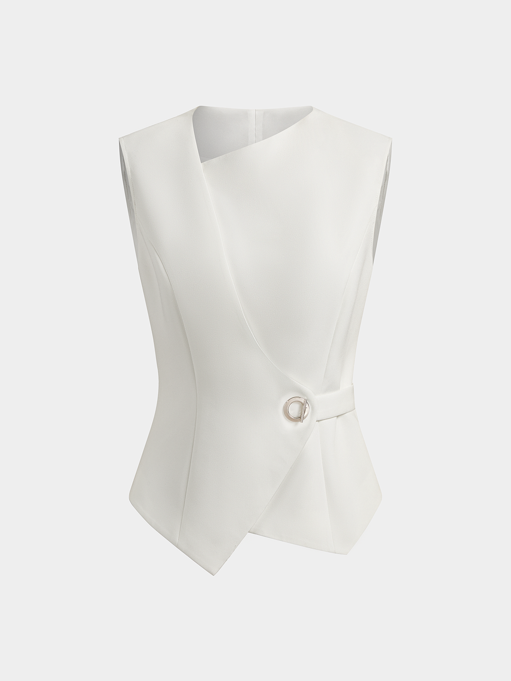 Asymmetric Buckle Waist Sleeveless Vest Adjustable Fit Comfort Style