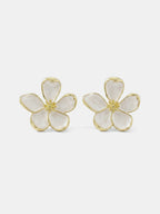 Large Flower Stud Earrings, Elegant Floral Statement Jewelry Design for Women