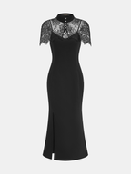 Lace Capelet & Mermaid Dress Two-Piece Set for Weddings and Galas
