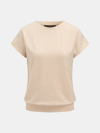 Casual Short Sleeve Top & Drawstring Shorts Set for Women Summer Comfort