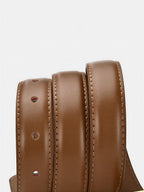 Horsebit Buckle Leather Belt for Men and Women, High-Quality Craftsmanship