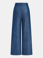 Cross-Tie Crop Top & Wide-Leg Pants Set for Women, Comfort Fit