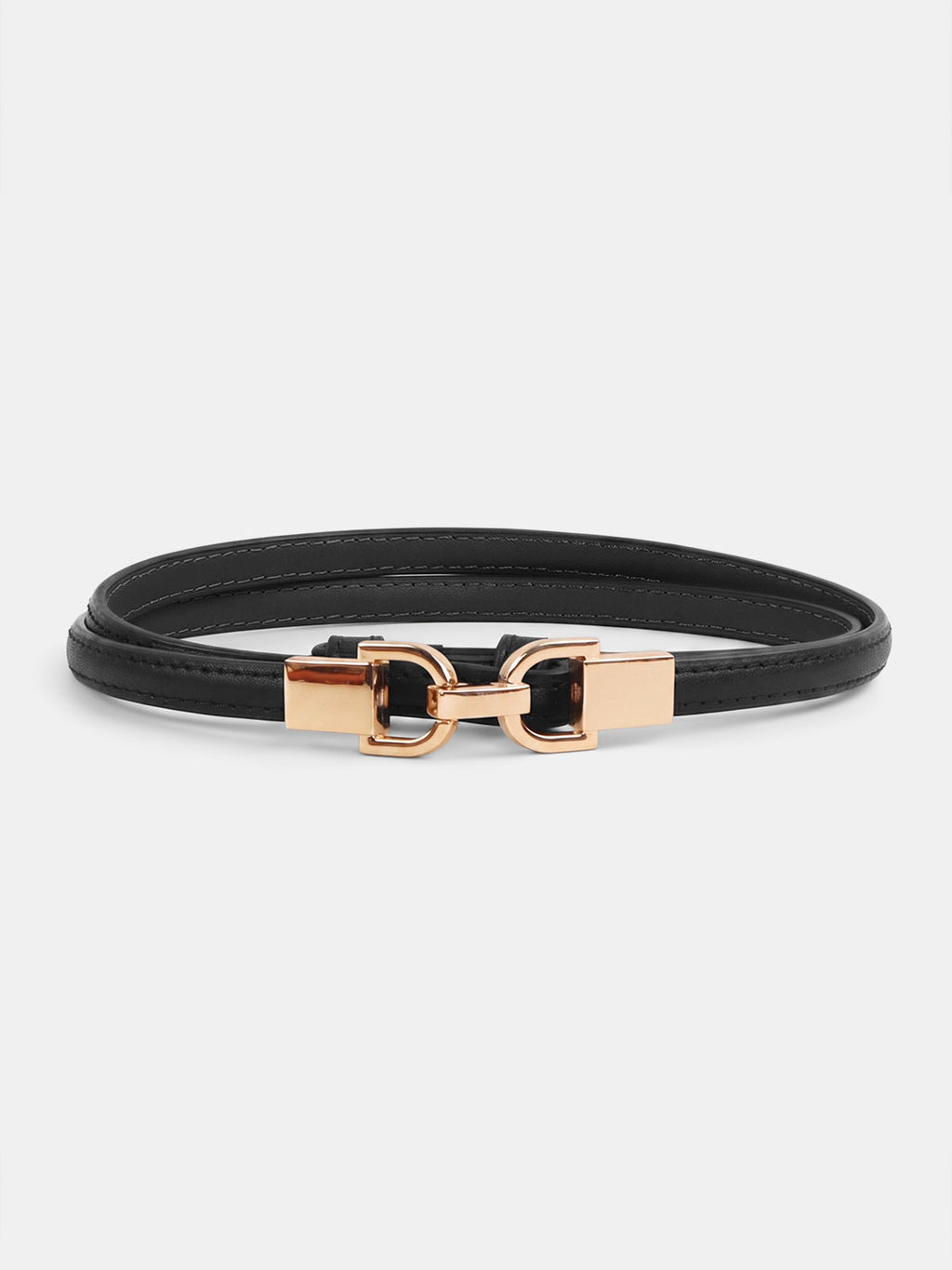 Minimalist Metal Buckle Thin Leather Waist Belt for Women Adjustable Stylish