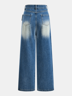 Asymmetric Deconstructed Wide Leg Jeans Modern High Waist Street Style