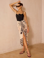 Bow Cami One Piece Swimsuit & Matching Sarong Set for Women