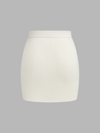 Asymmetric Knit Cape Top & Mini Skirt Set Stylish Women's Outfit