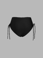 Contrast Scallop Trim Halter Two Piece Bikini Swimwear Set for Women